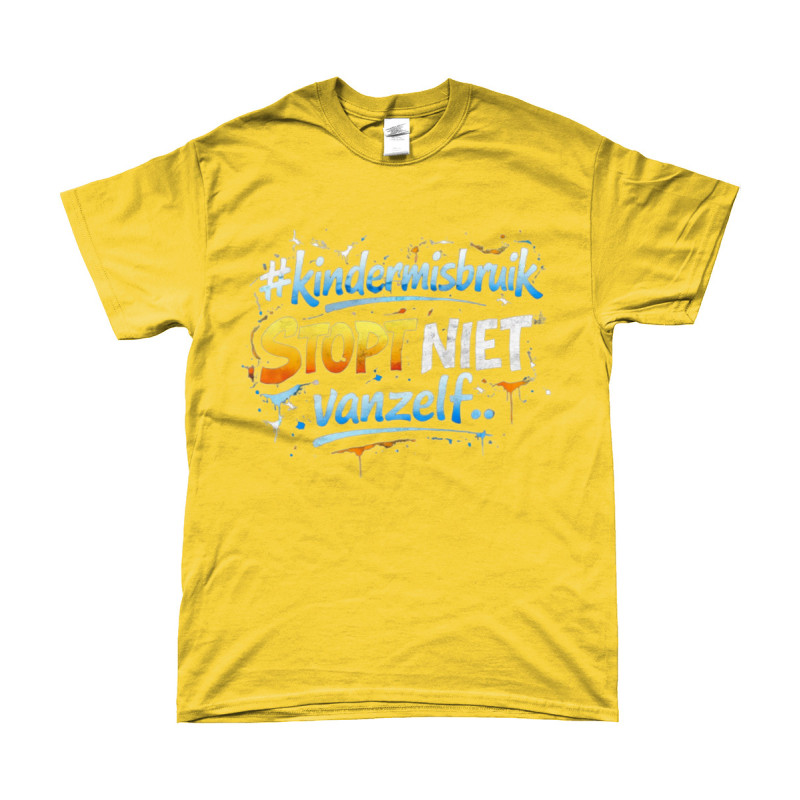 T-Shirt - Kindermisbruik Stopt Niet Vanzelf | Full Color bedrukte Kleding