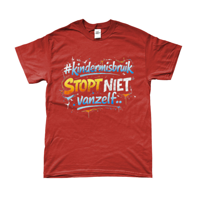 T-Shirt - Kindermisbruik Stopt Niet Vanzelf | Full Color bedrukte Kleding