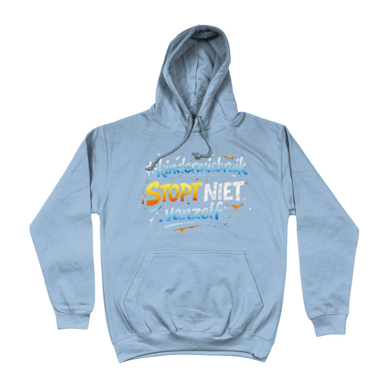 Hoodie - Kindermisbruik Stopt Niet Vanzelf (Child Abuse Doesn't Stop on Its Own) | Full Color printed Clothing