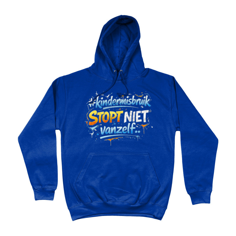 Hoodie - Kindermisbruik Stopt Niet Vanzelf (Child Abuse Doesn't Stop on Its Own) | Full Color printed Clothing
