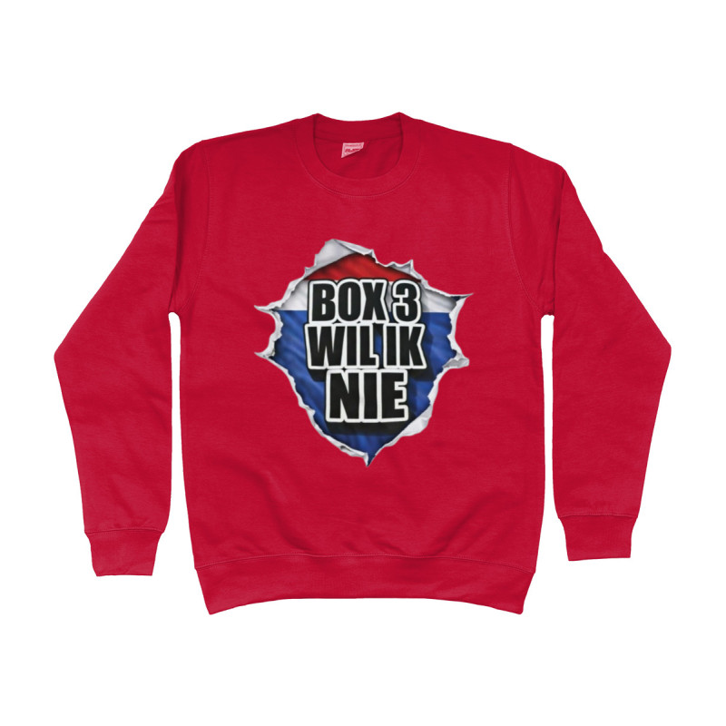 Sweater - Box3 Wil Ik Nie | Full Color bedrukte Kleding