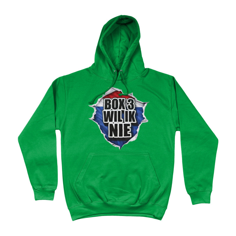Hoodie - Box3 Wil Ik Nie | Full Color bedrukte Kleding