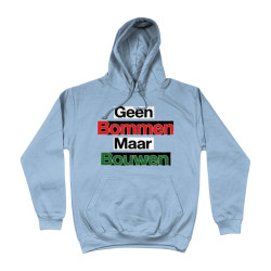 Hoodie - Geen Bommen Maar Bouwen | Full Color bedrukte Kleding