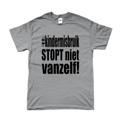 T-Shirt - Kindermisbruik Stopt Niet Vanzelf! (Child Abuse Doesn't Stop on Its Own)| Full Color printed Clothing