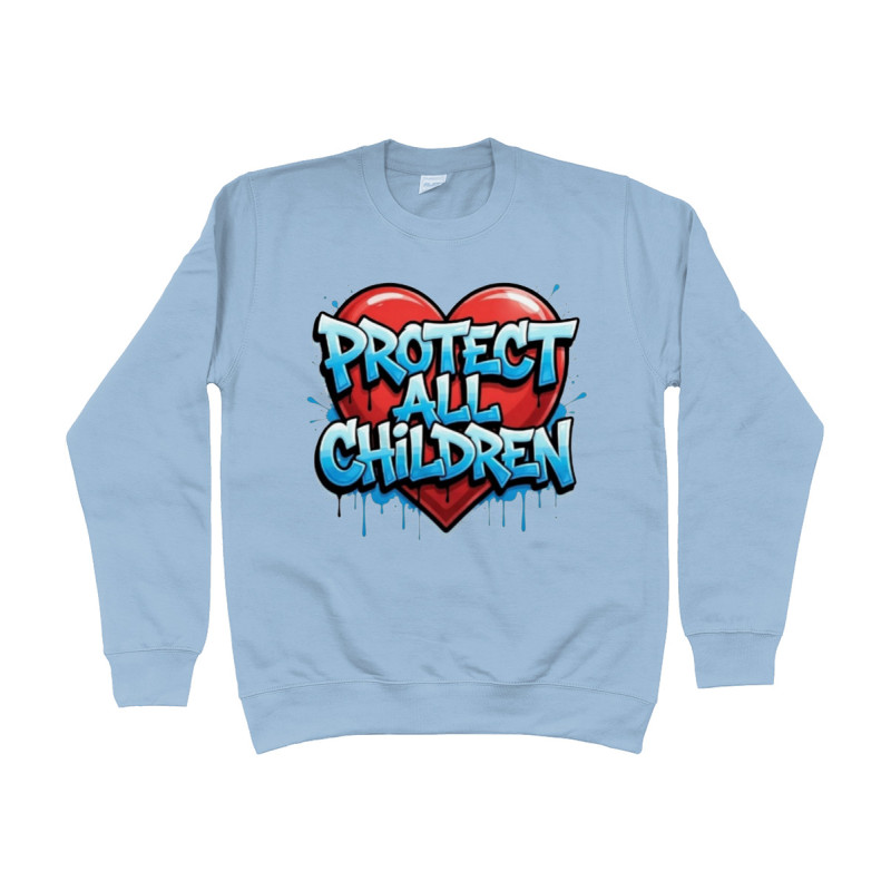Sweat Shirt - Protect All Children| Full Color printed Clothing