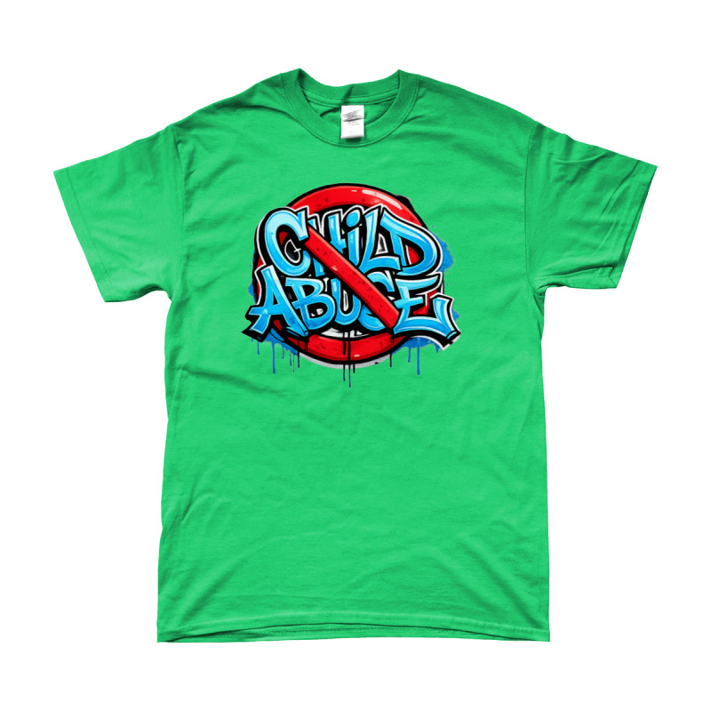 T-Shirt - Stop Child Abuse | Full Color bedrukte Kleding