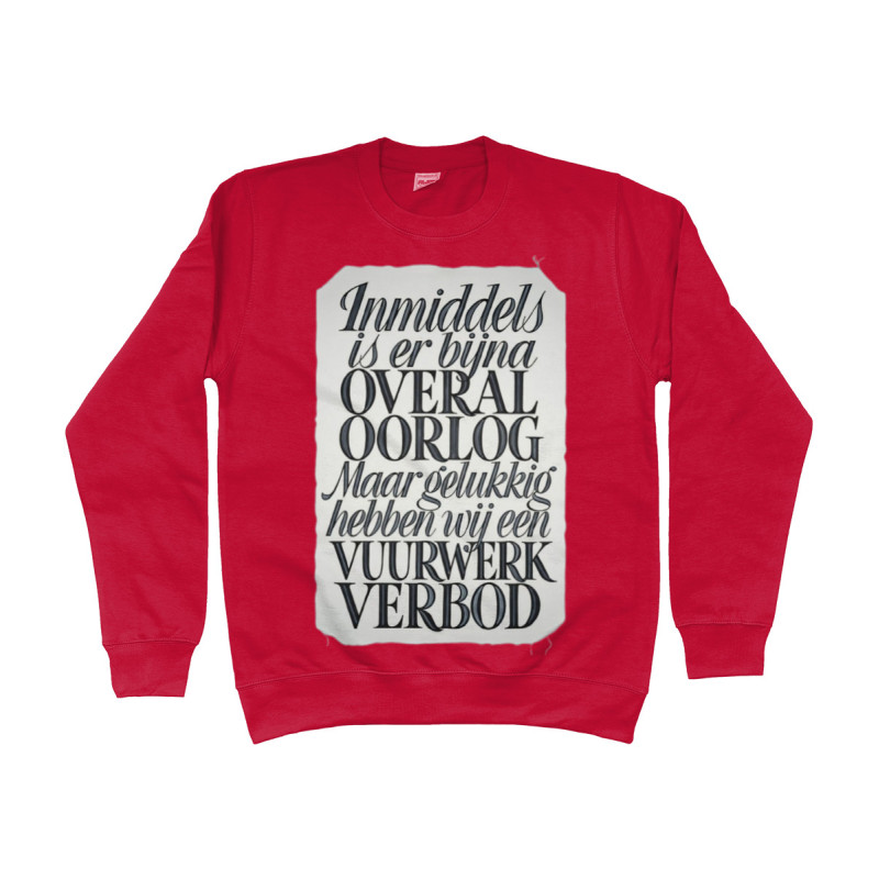 Sweater - Vuurwerk Verbod | Full Color bedrukte Kleding