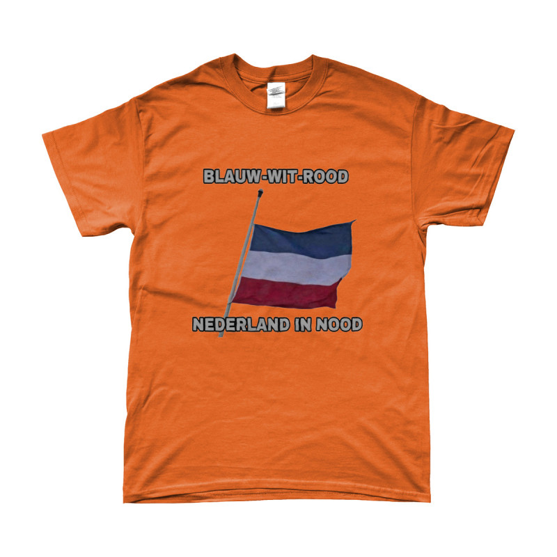 T-Shirt - Blauw Wit Rood Nederland in Nood | Full Color bedrukte Kleding