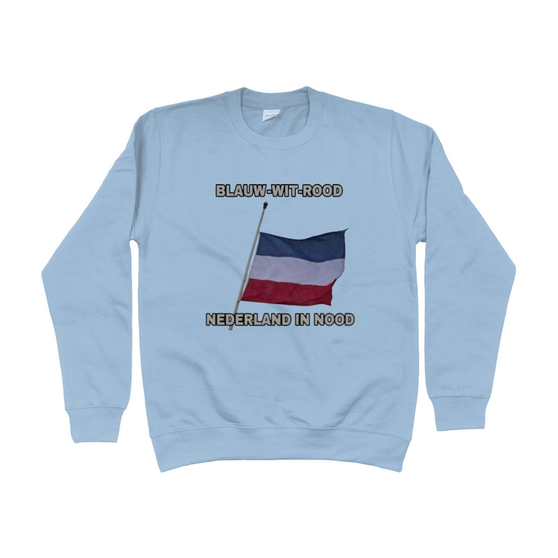 Sweat Shirt - Blauw Wit Rood Nederland in Nood | Full Color printed Clothing