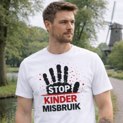 T-Shirt - Stop Kinder Misbruik | Full Color bedrukte Kleding