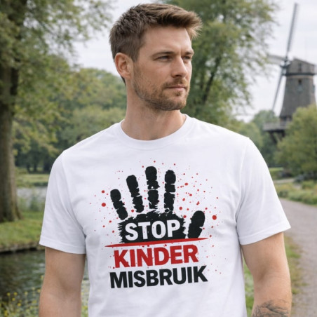 T-Shirt - Stop Kinder Misbruik | Full Color bedrukte Kleding