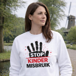 Sweat Shirt - Stop Kinder Misbruik | Full Color printed Clothing