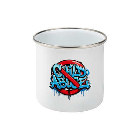 Enamel Mug - Stop Child Abuse | Full Color printed Clothing