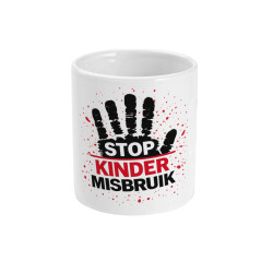 Keramiek Mok - Stop Kinder Misbruik | Full Color bedrukte Kleding