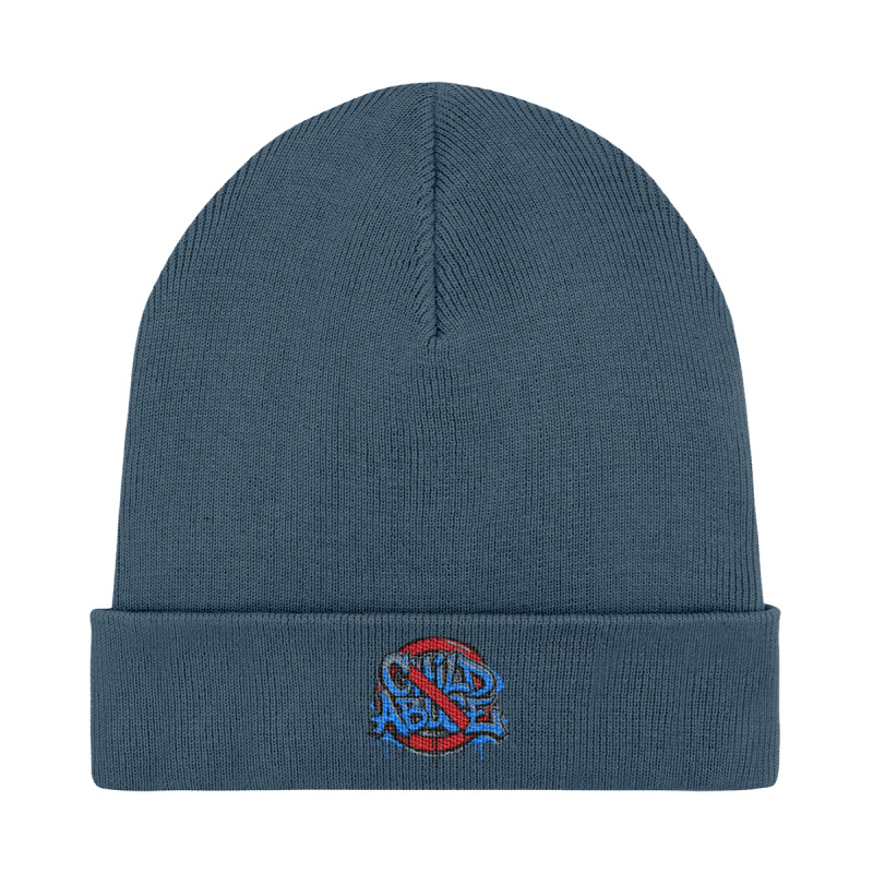 Rib Beanie - Embroidered - Stop Child Abuse | Full Color printed Clothing