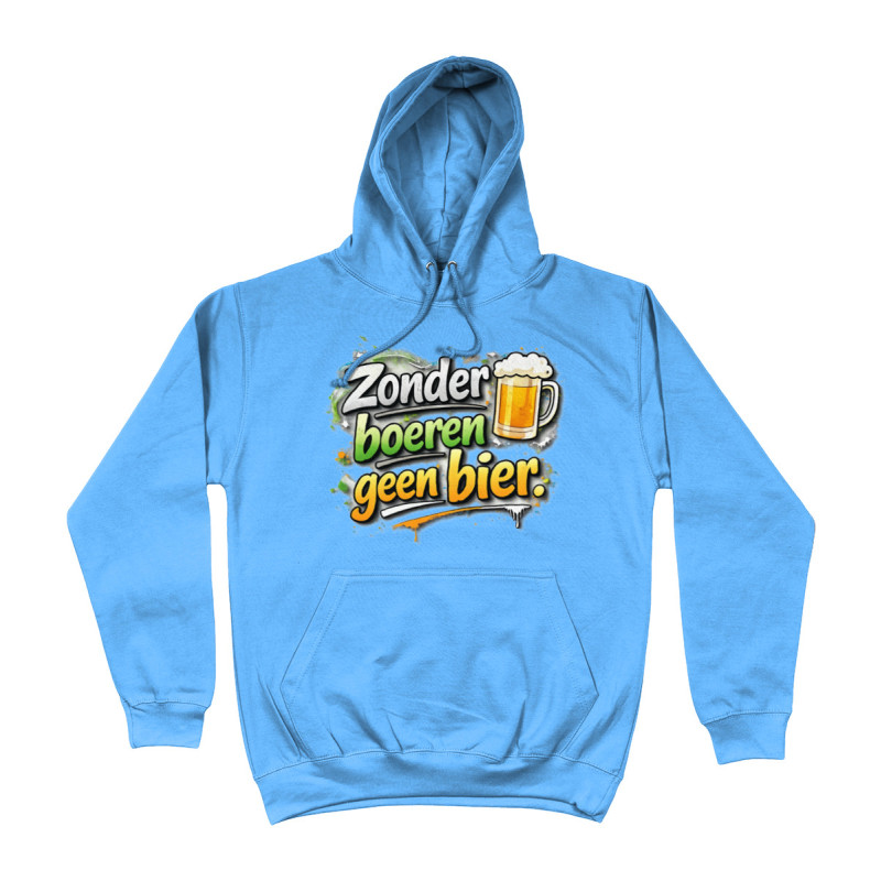 Hoodie - Zonder Boeren Geen Bier | Full Color bedrukte Kleding