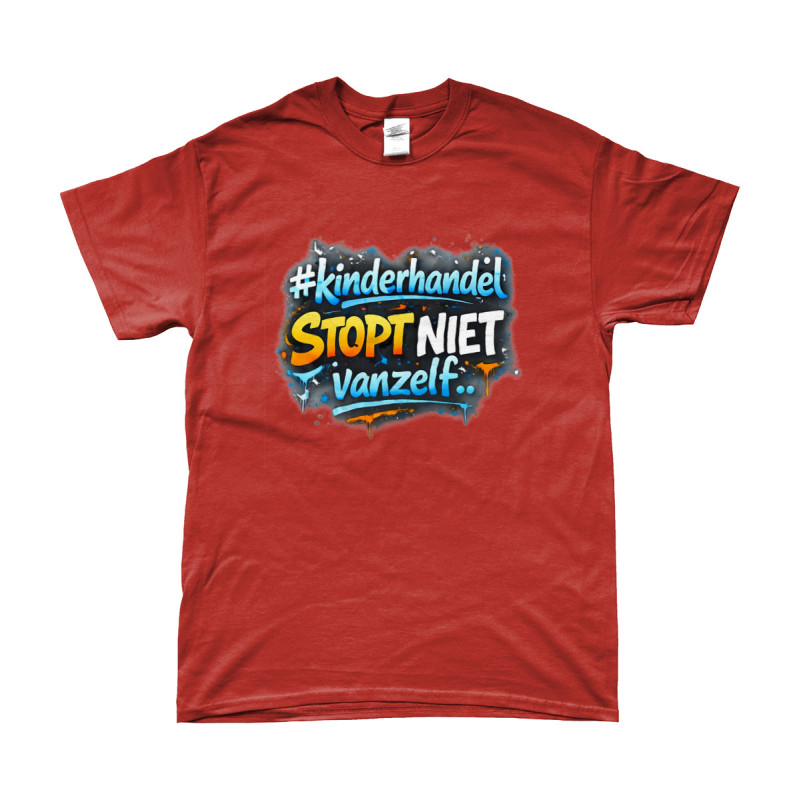 T-Shirt - Kinderhandel Stopt Niet Vanzelf | Full Color bedrukte Kleding