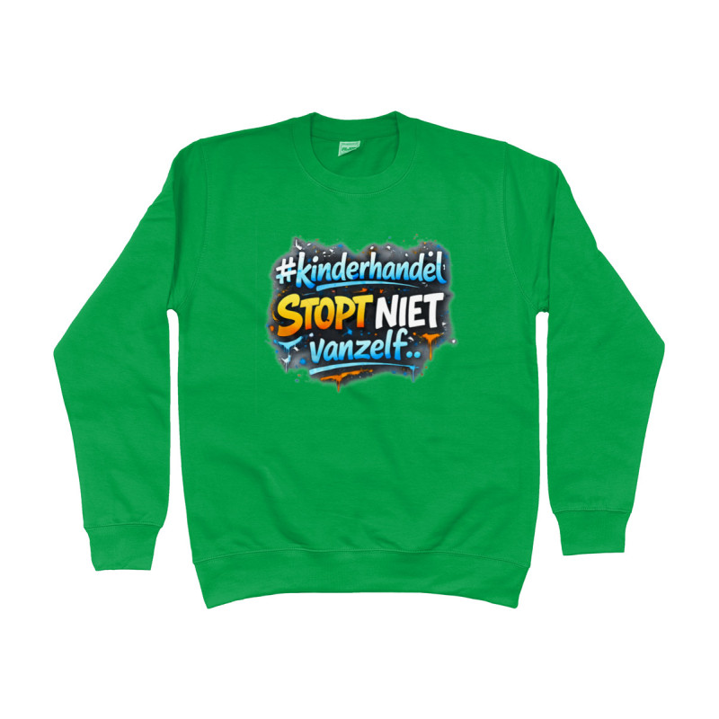 Sweater - Kinderhandel Stopt Niet Vanzelf | Full Color bedrukte Kleding