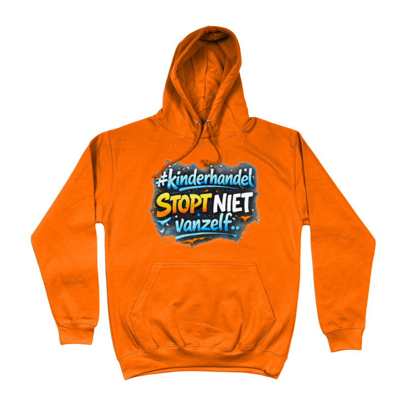 Hoodie - Kinderhandel Stopt Niet Vanzelf | Full Color bedrukte Kleding