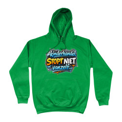 Hoodie - Kinderhandel Stopt Niet Vanzelf | Full Color bedrukte Kleding